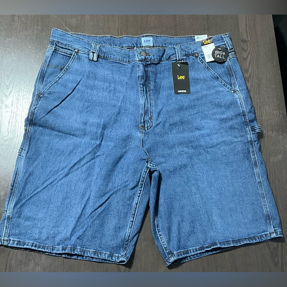 New- Lee Big&Tall 46 Jean Carpenter Shorts Original Stone Wash, Stretch